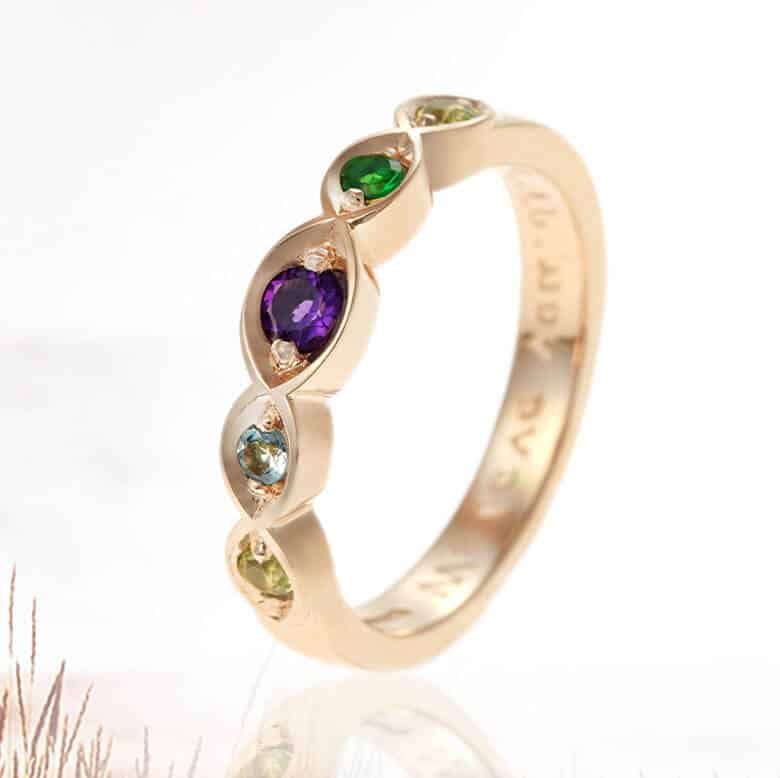 Half Eternity Gold ring - Sapphire - Citrine - Peridot - Emerald outlet - Sapphire - Amethyst - Garnet - Ruby