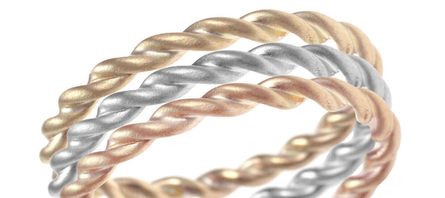 rose gold, platinum and gold dress rings