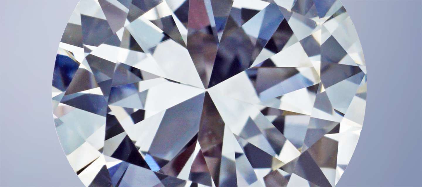 closeup of white diamond facets