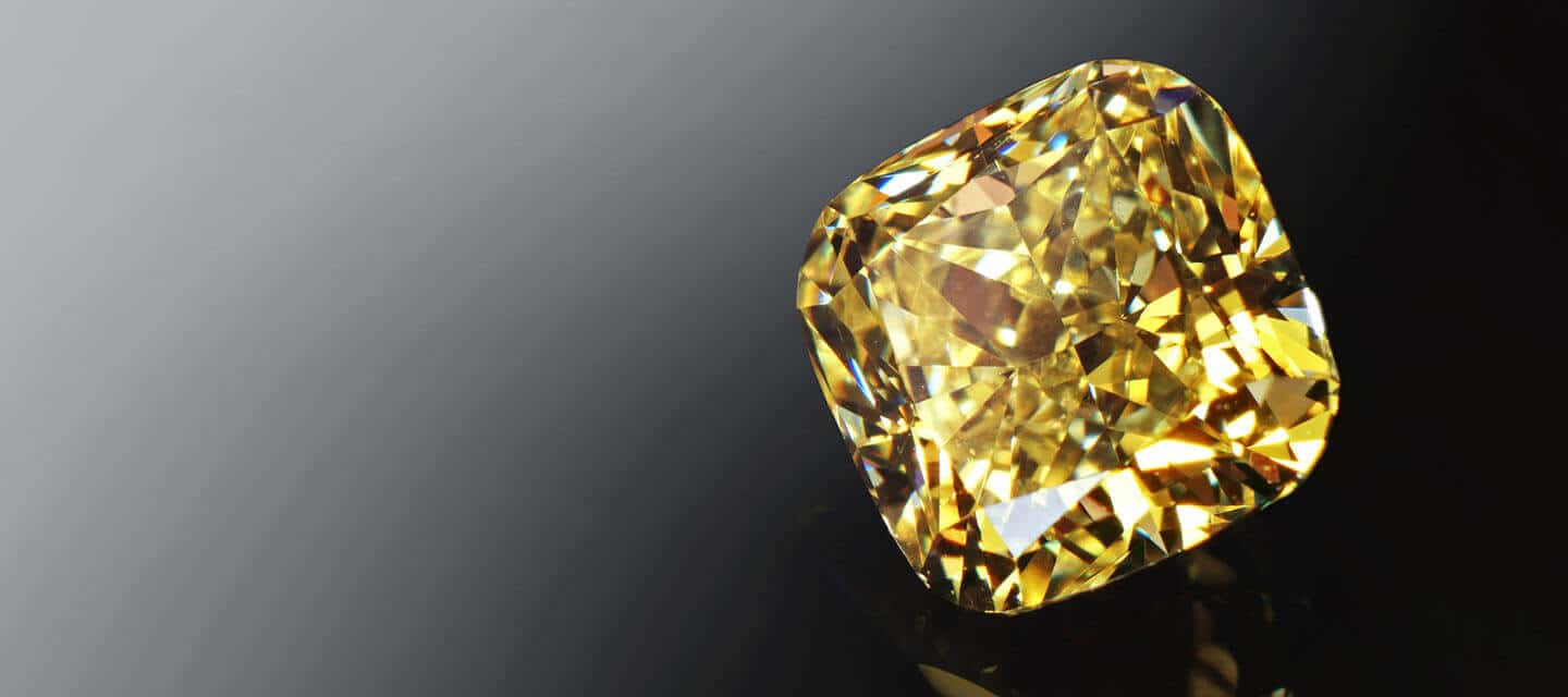 square yellow diamond on gradient background