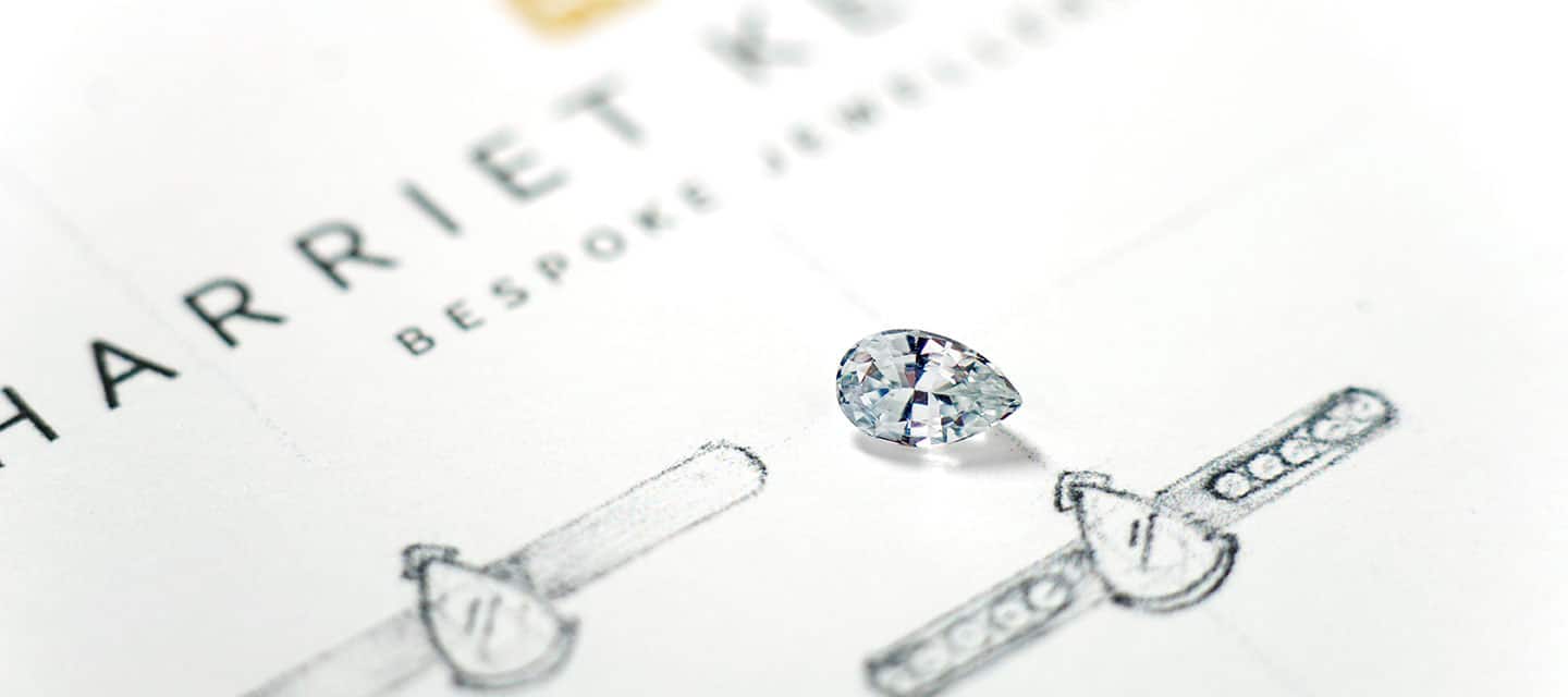 Loose diamond on 2 engagement ring sketches