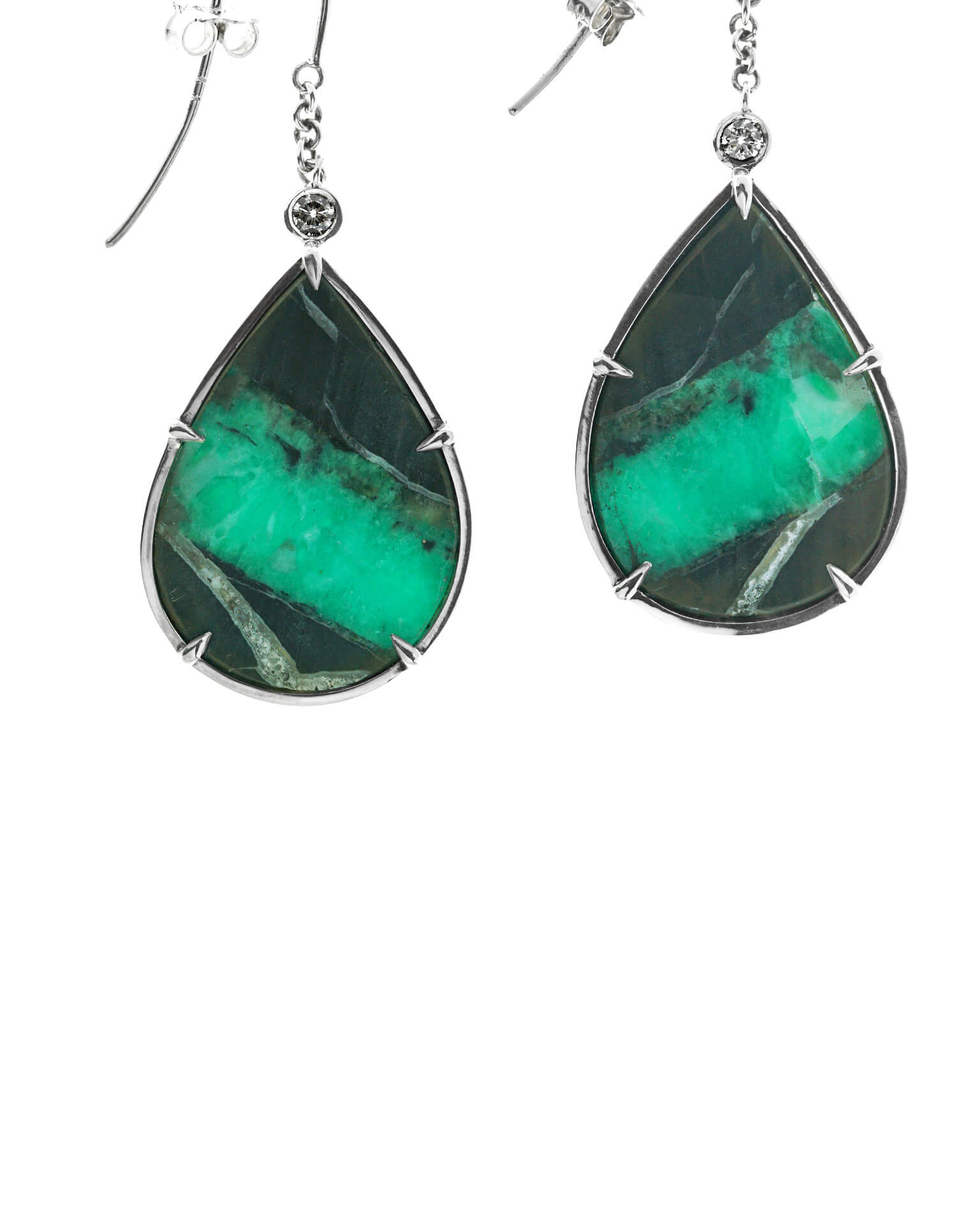 pair over emerald tear drop earrings