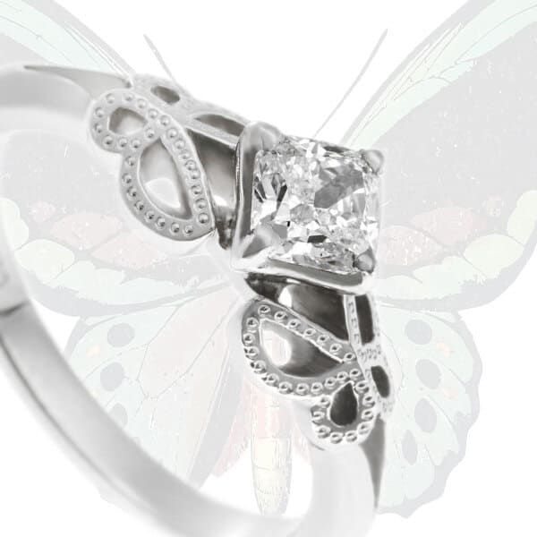 butterfly shaped diamond engagement ring