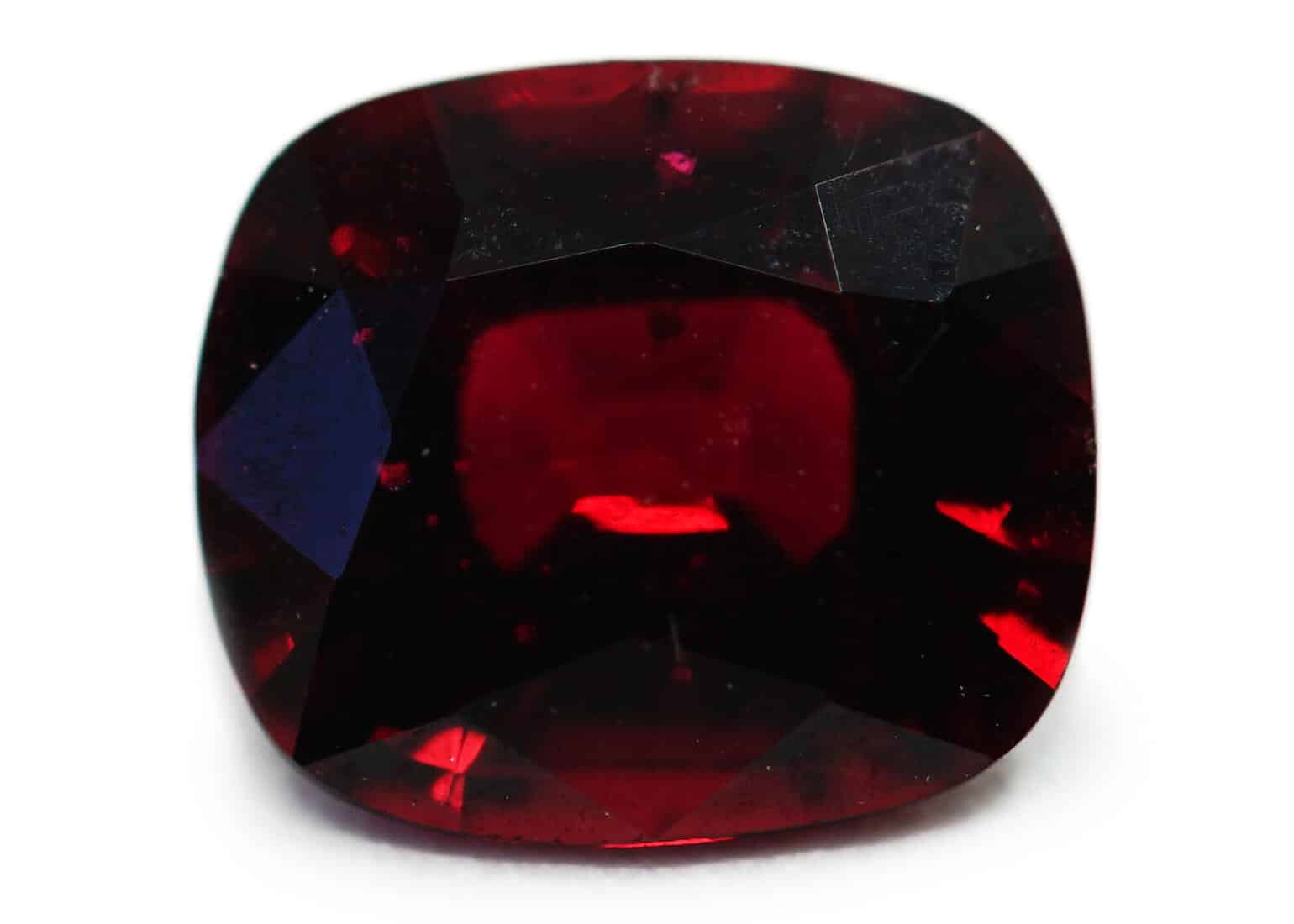 dark red cushion cut spinel