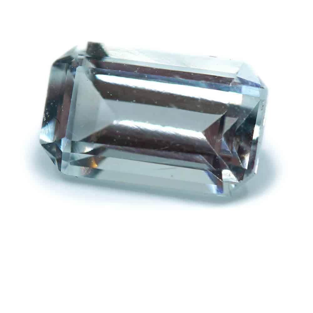 emerald cut pale blue topaz