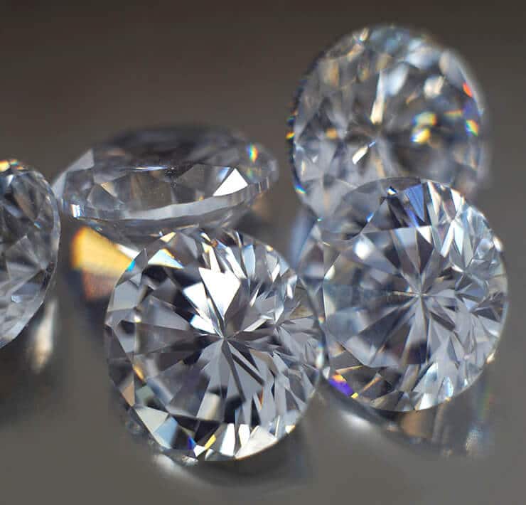 Froup of small round brilliant cut diamonds