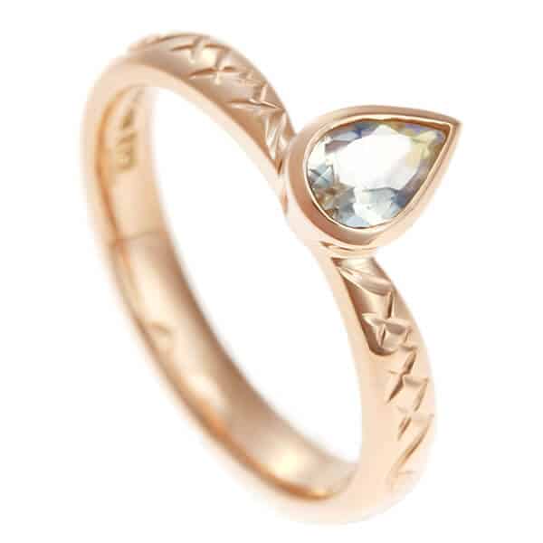 rose gold moonstone ring with engraving