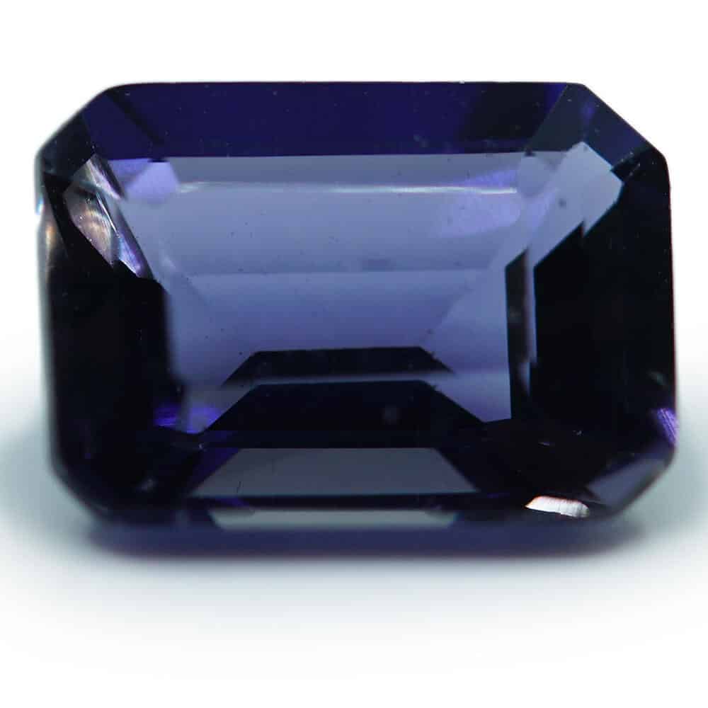 Rich deep blue emerald cut iolite