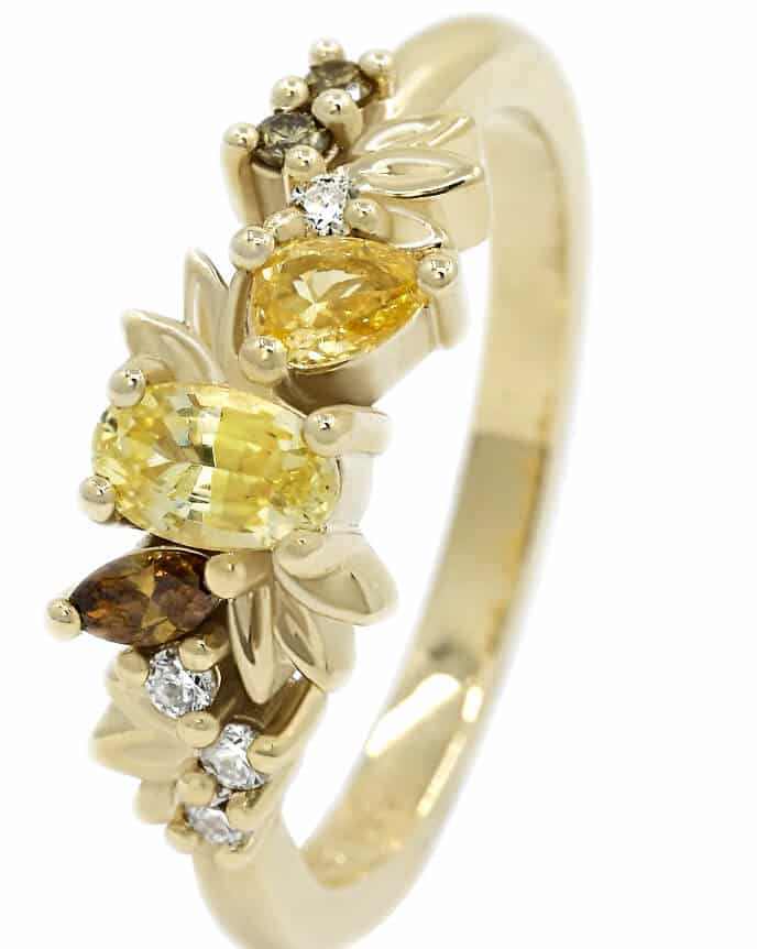 bright yellow and red gold ring