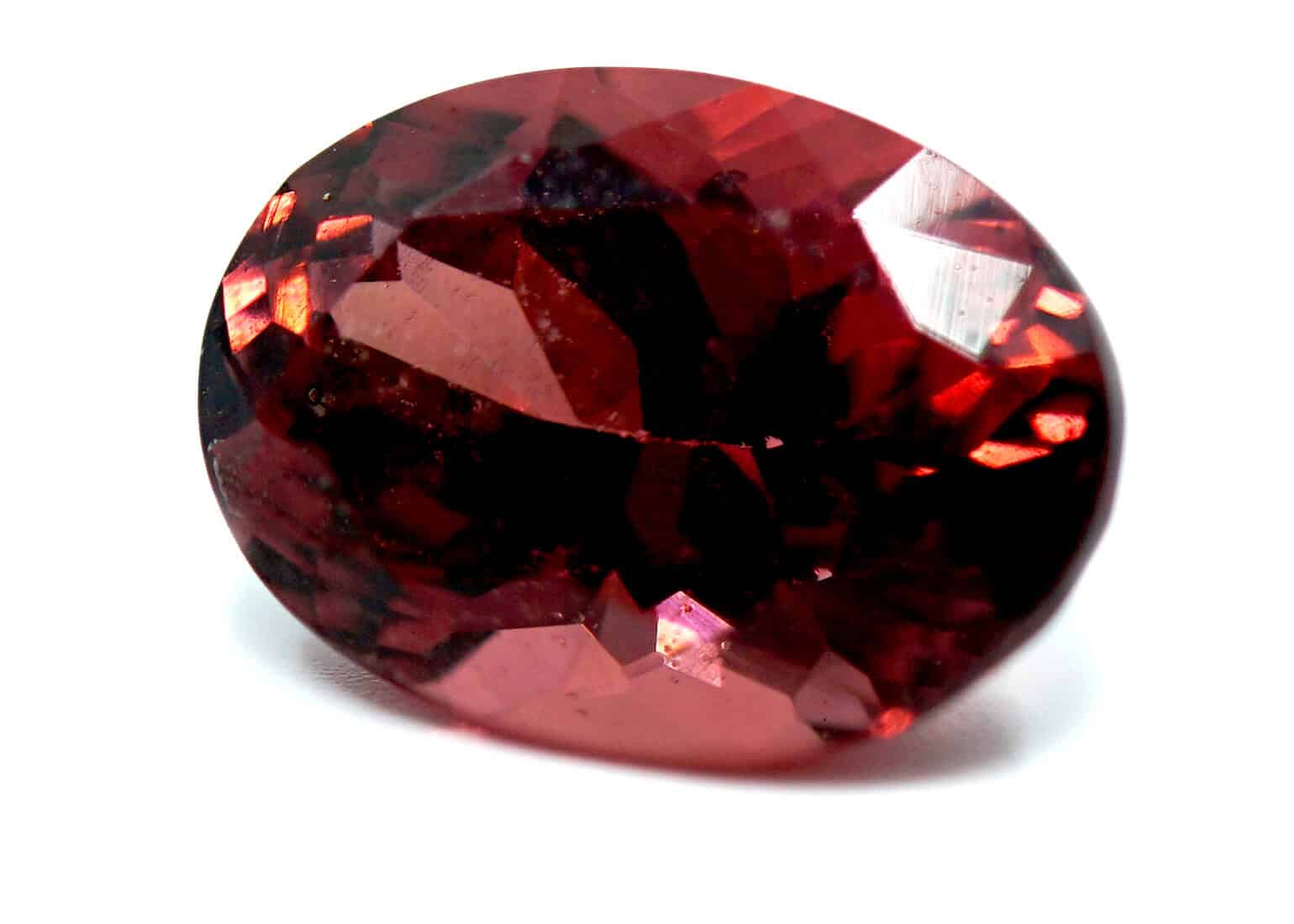 oval cut bright red garnet