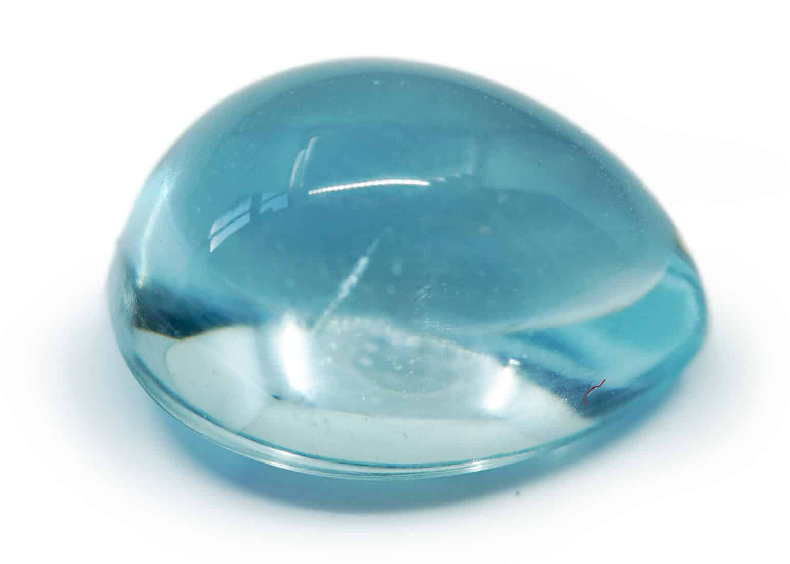 cabochon cut pear shaped aquamarine