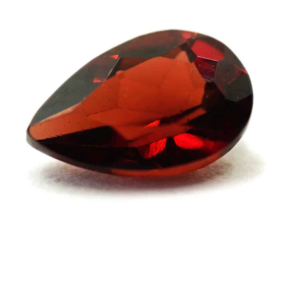 rich red pear shaped garnet