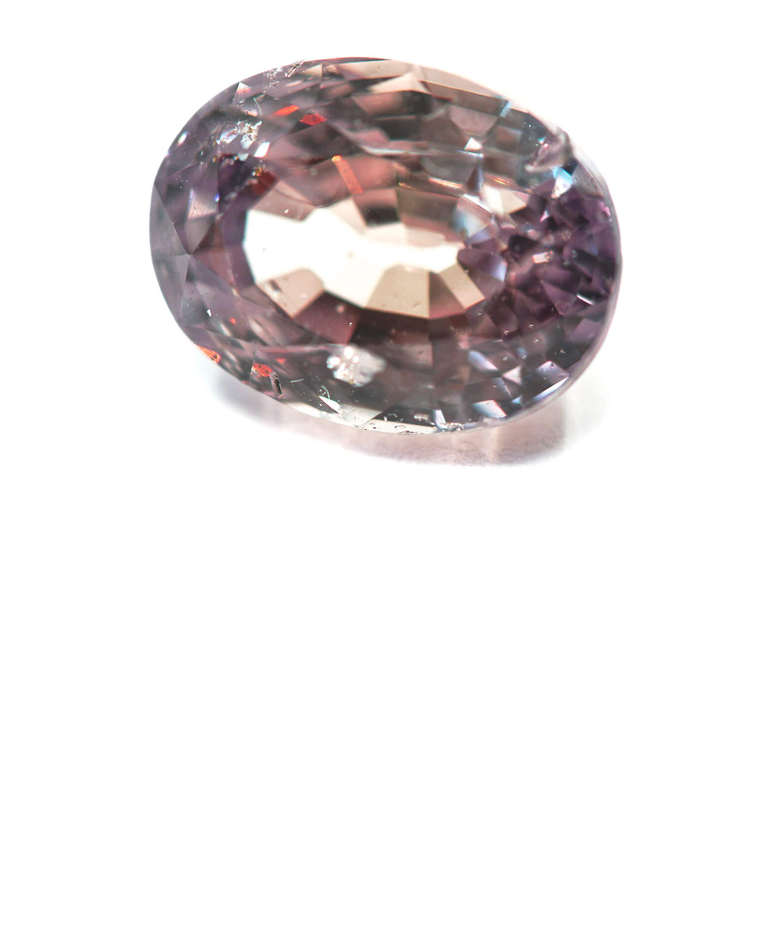 Facetted oval cut pink topaz