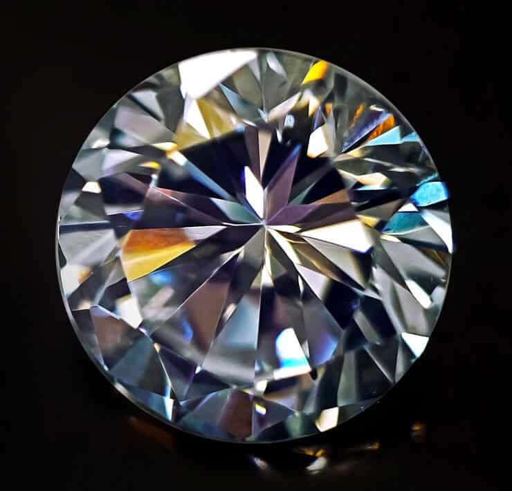 Round Brilliant Diamond on black background