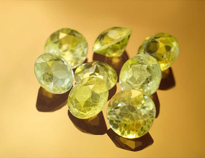 Group of 8 round yellow citrines