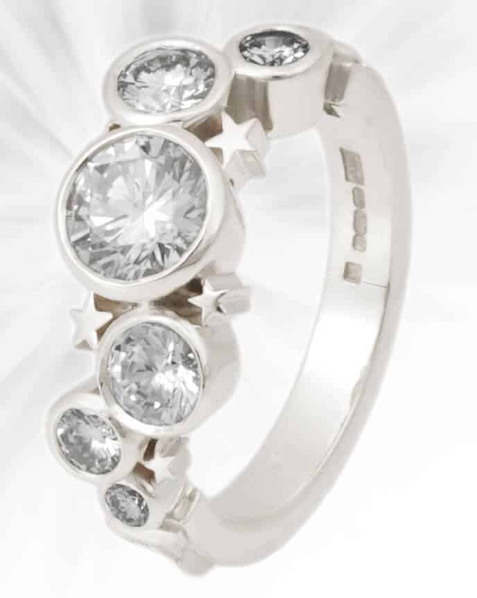 scatter diamond ring with stars