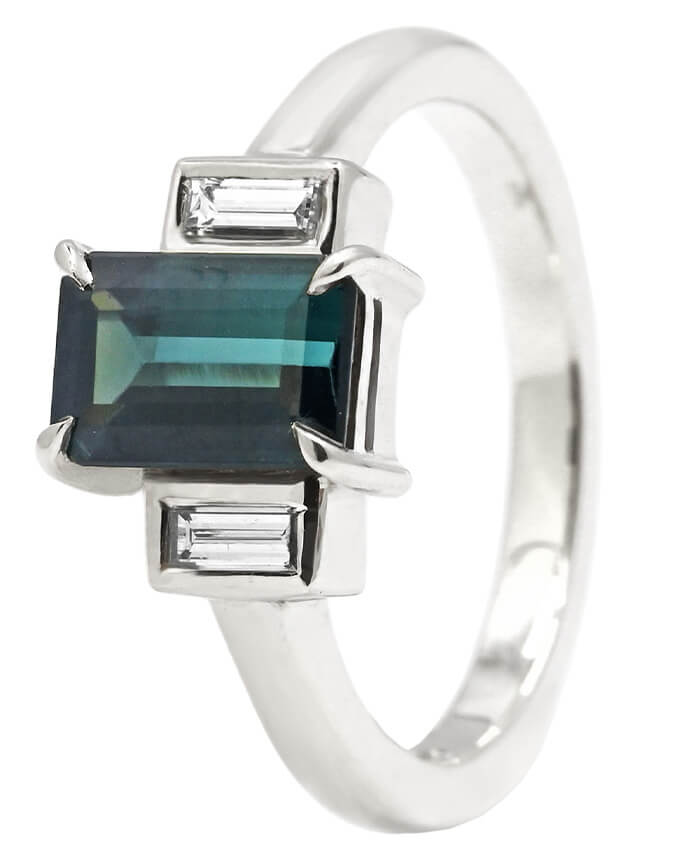 teal tourmaline and diamond square trilogy