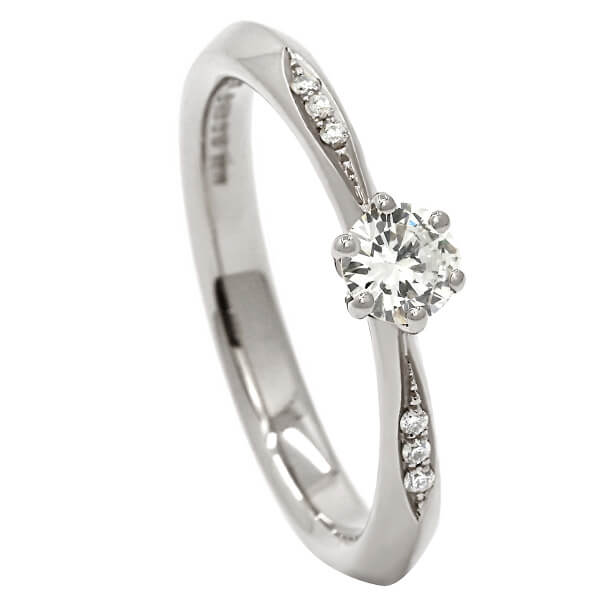 delicate white gold diamond engagement ring