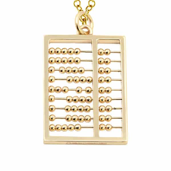 abacus pendant in yellow gold