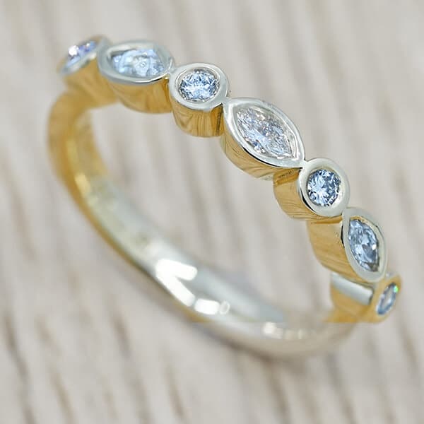 marquise and brilliant cut gold ring