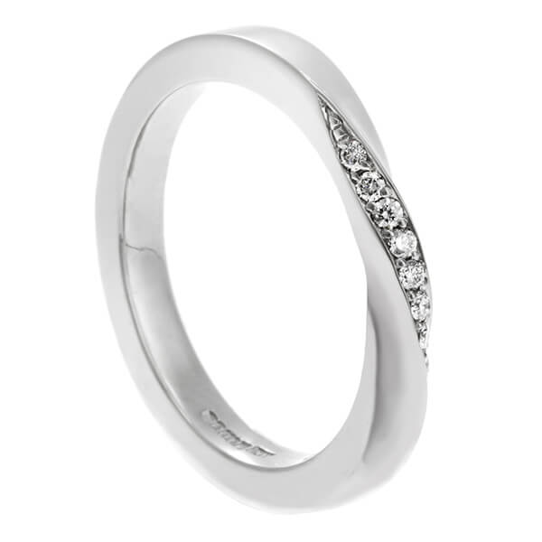 mobius twist style eternity ring with diamonds