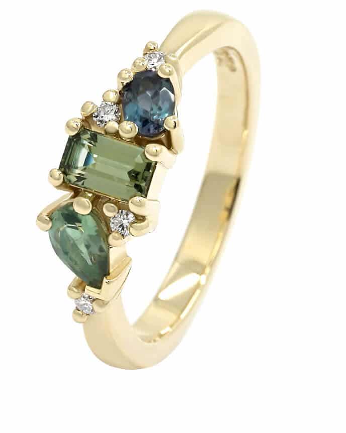 modern alexandrite gold ring