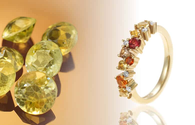 citrine eternity ring with loose citrines