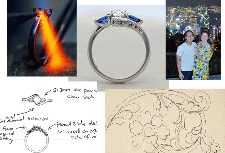 engraved ring montage