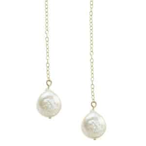 Drop chain earring with pearls