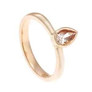 Pear cut morganite ring