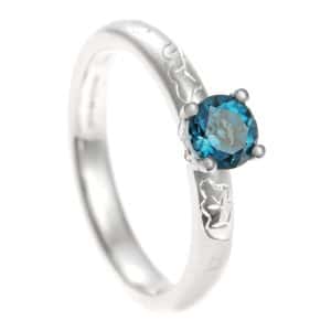 London blue topaz in white gold ring