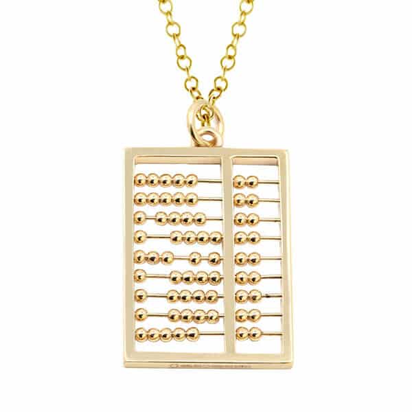 abacus pendant in gold