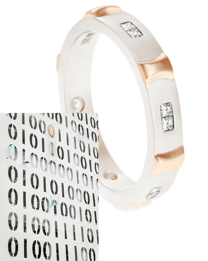 binary and binary wedding band