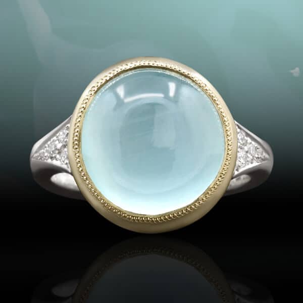 large cabochon aquamarine ring