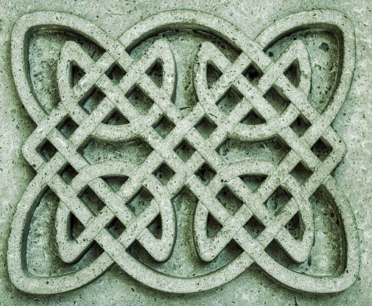 celtic twist pattern on stone