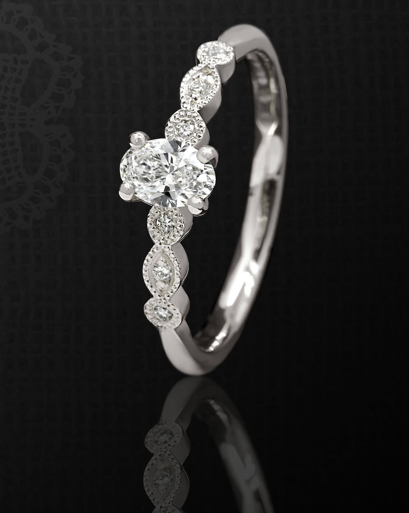 Fairtrade engagement ring with diamonds