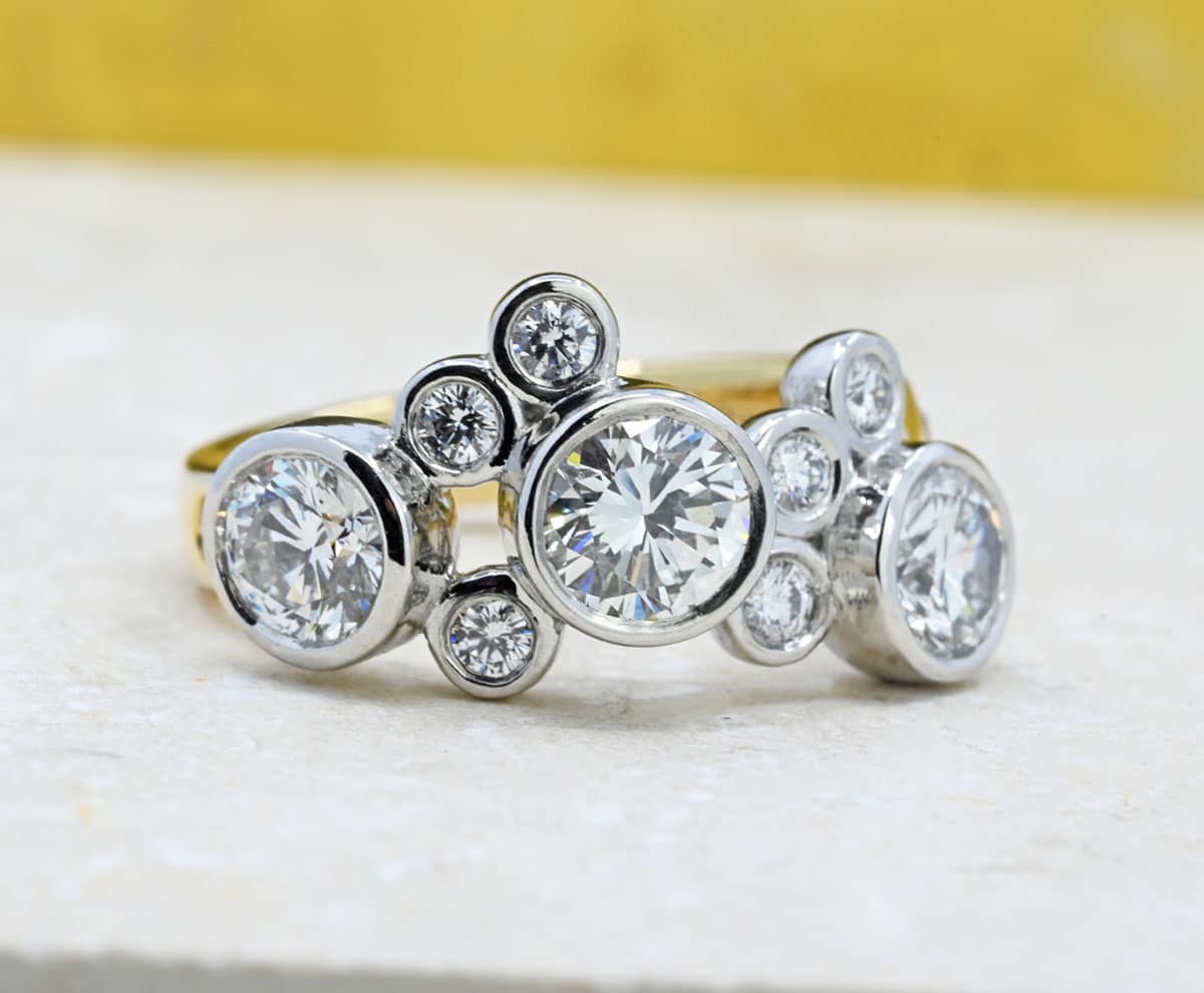 diamond scatter set large eternity ring