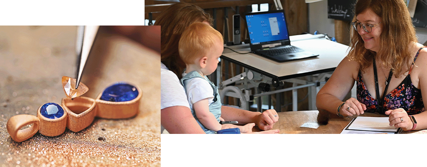 jewellery customers and making montage