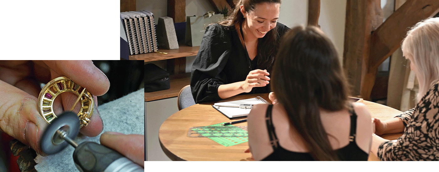 jewellery customers and making montage