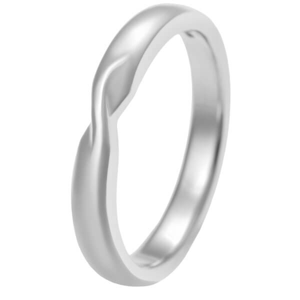 white gold mobius twist wedding band