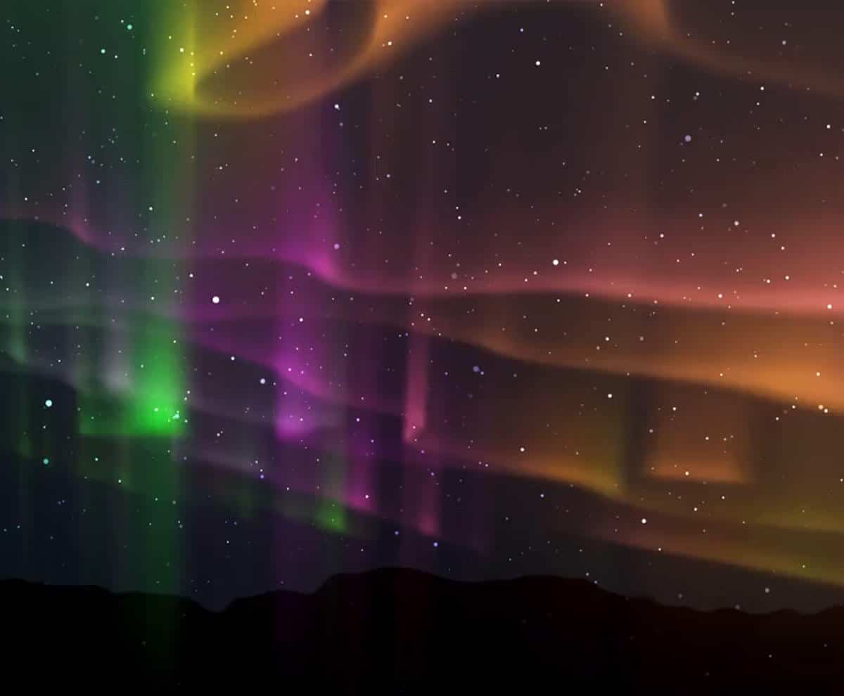 multicoloured northern lights