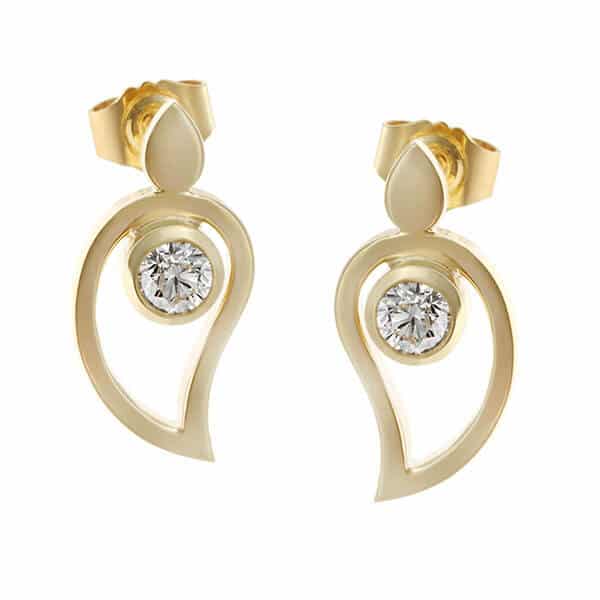 paisley shaped diamond earrings