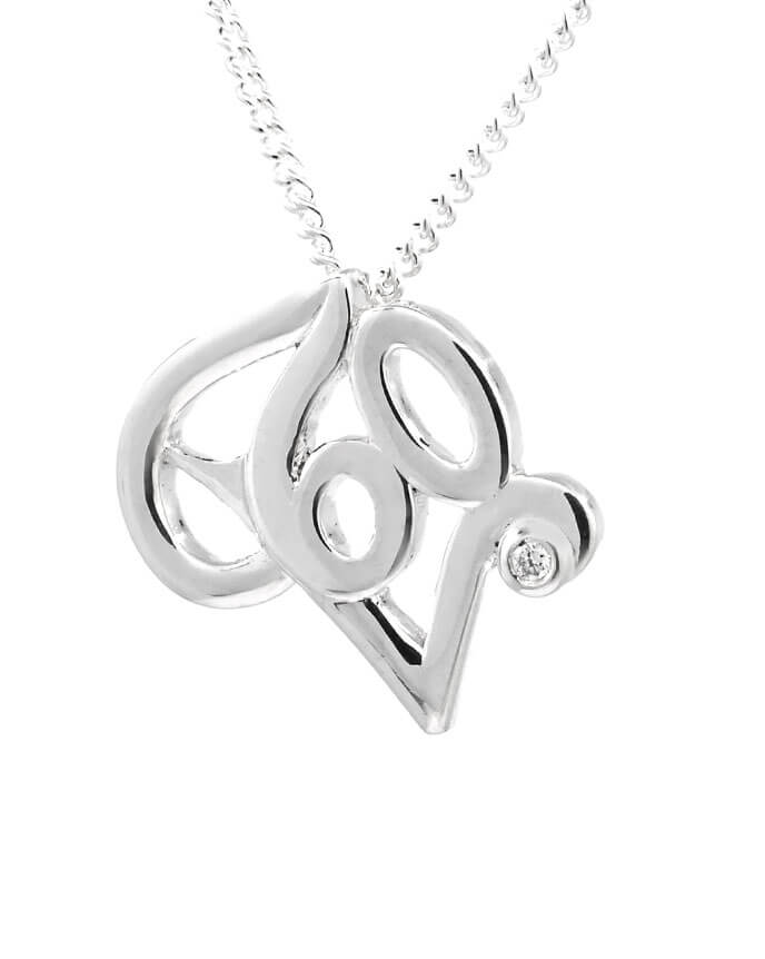 shaped sterling silver pendant