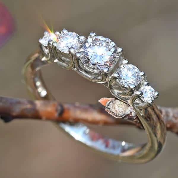 Fairtrade gold and diamond engagement ring