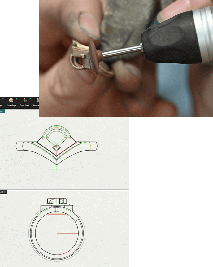 ring sketch and making montage