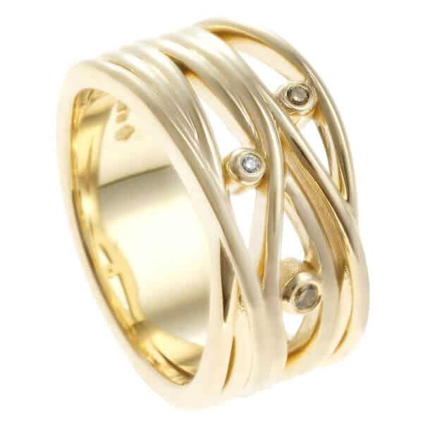 seven stranded gold wedding ring