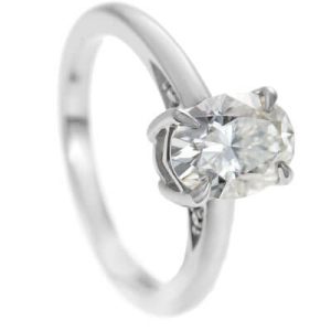 large oval cut moissanite solitaire