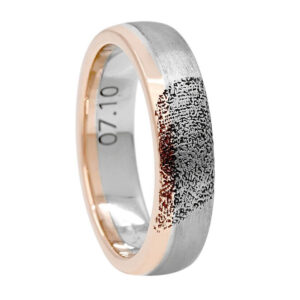 dates and fingerprint engraved ring