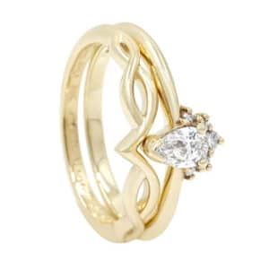 wishbone shaped wedding ring