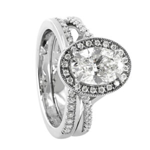 diamond gemstone set wedding ring 